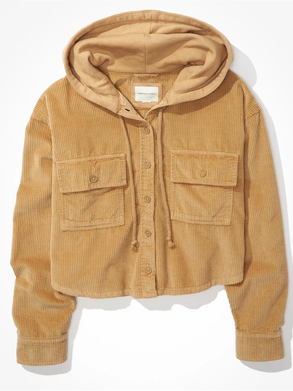 American Eagle Corduroy Hooded Shacket